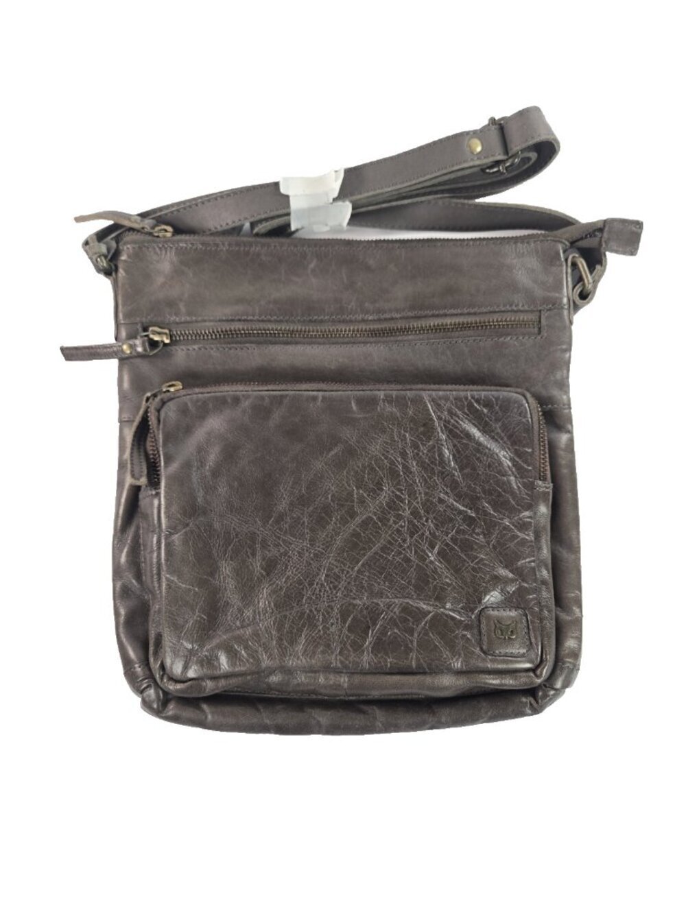 Wise Owl Crossbody Bag Genuine Leather Purse Chocolate Brown NWT